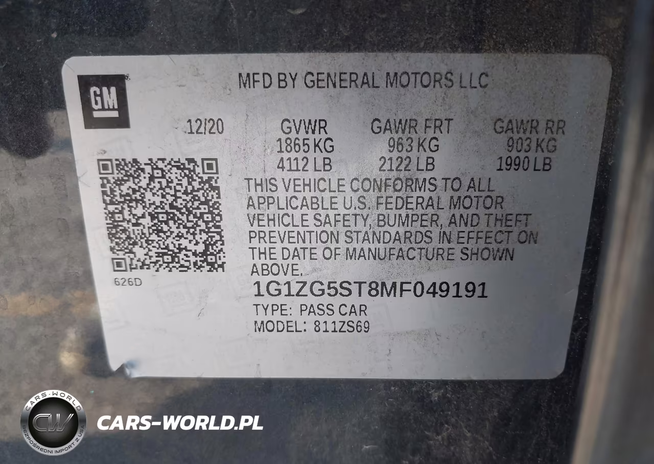 2021 Chevrolet Malibu Fwd Rs VIN:1G1ZG5ST8MF049191 - 9