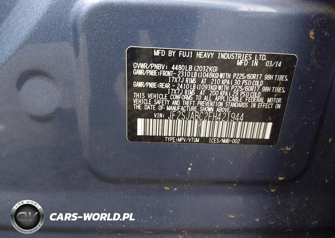 2015 Subaru Forester 2.5I VIN:JF2SJABC2FH421944 - 9