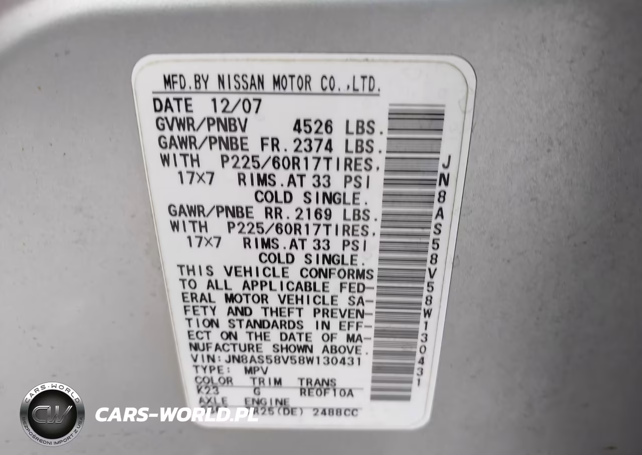 2008 Nissan Rogue Sl VIN:JN8AS58V58W130431 - 9