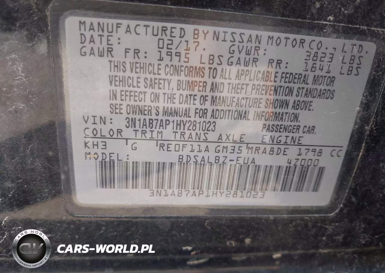 2017 Nissan Sentra S VIN:3N1AB7AP1HY281023 - 9