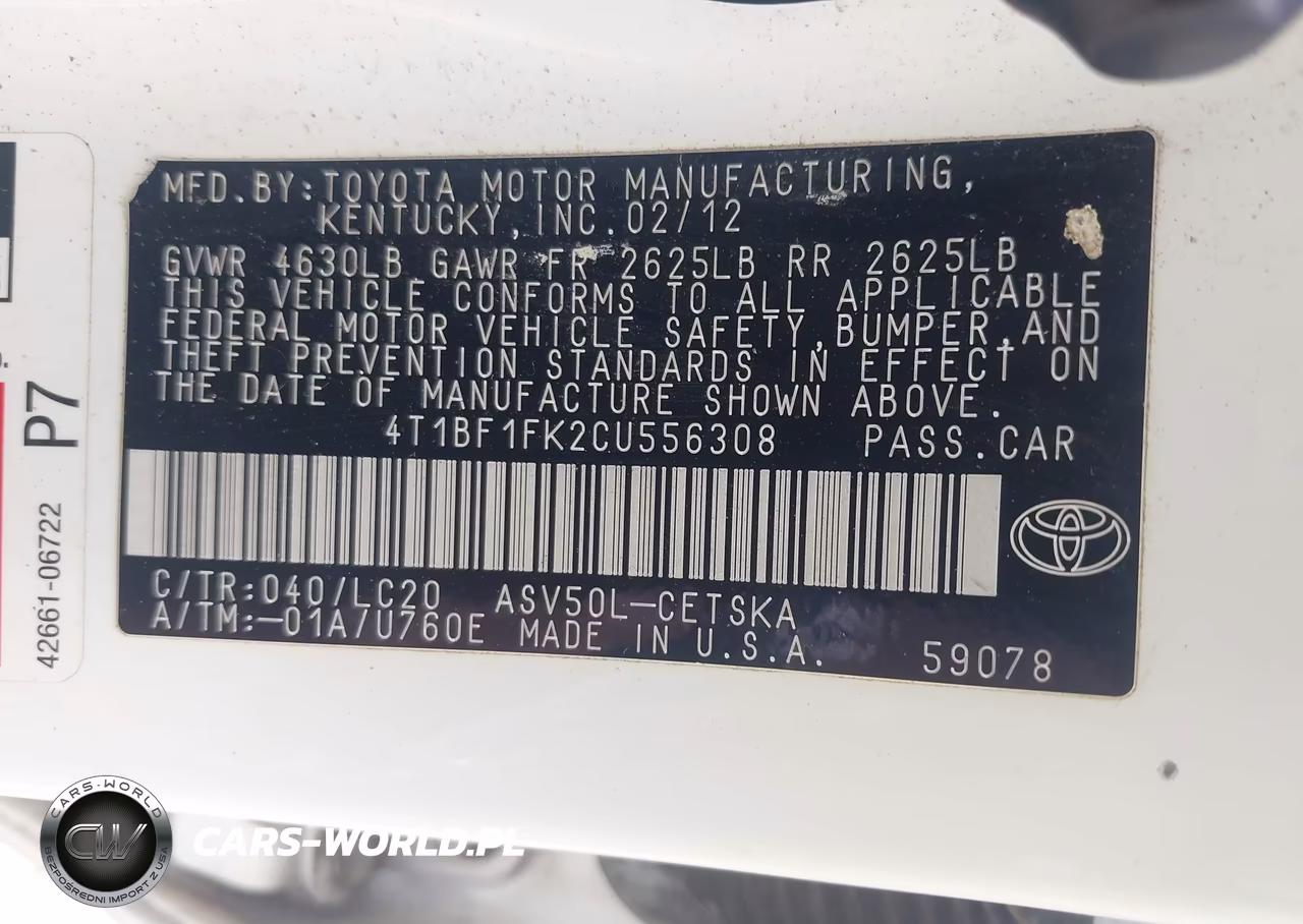 2012 Toyota Camry Se VIN:4T1BF1FK2CU556308 - 9