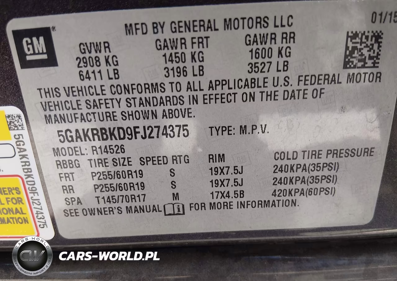 2015 Buick Enclave Leather VIN:5GAKRBKD9FJ274375 - 9