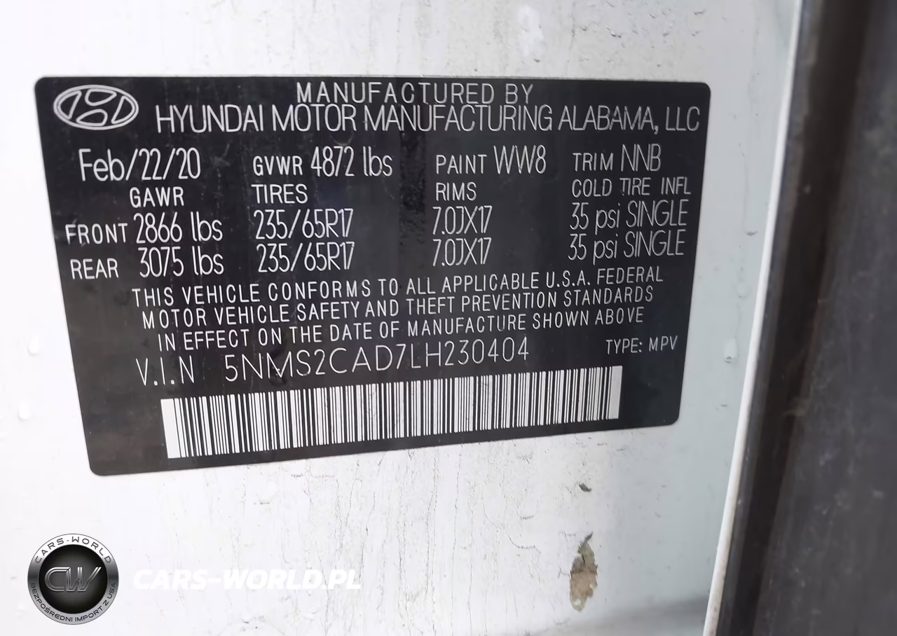 2020 Hyundai Santa Fe Se VIN:5NMS2CAD7LH230404 - 9