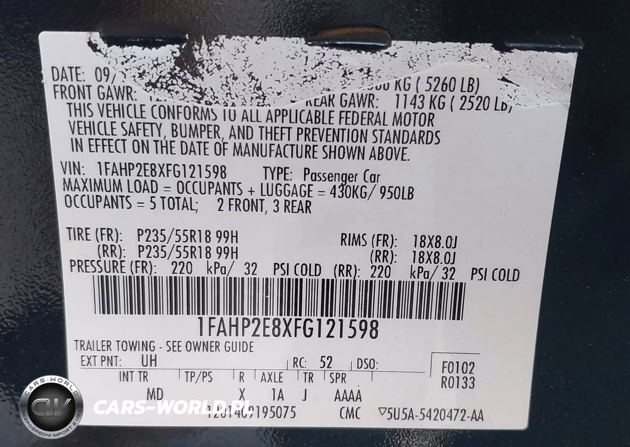 2015 Ford Taurus Sel VIN:1FAHP2E8XFG121598 - 9