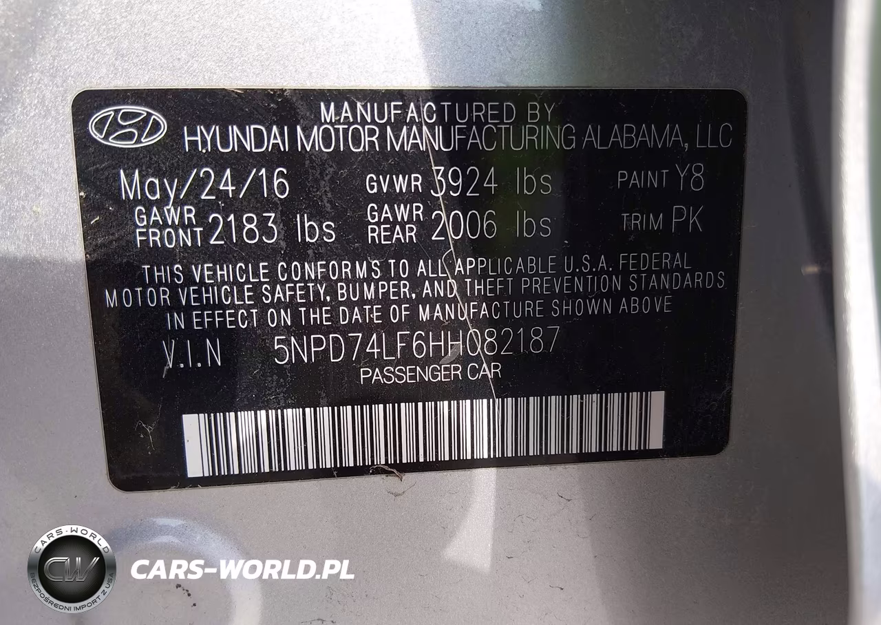 2017 Hyundai Elantra Se VIN:5NPD74LF6HH082187 - 9