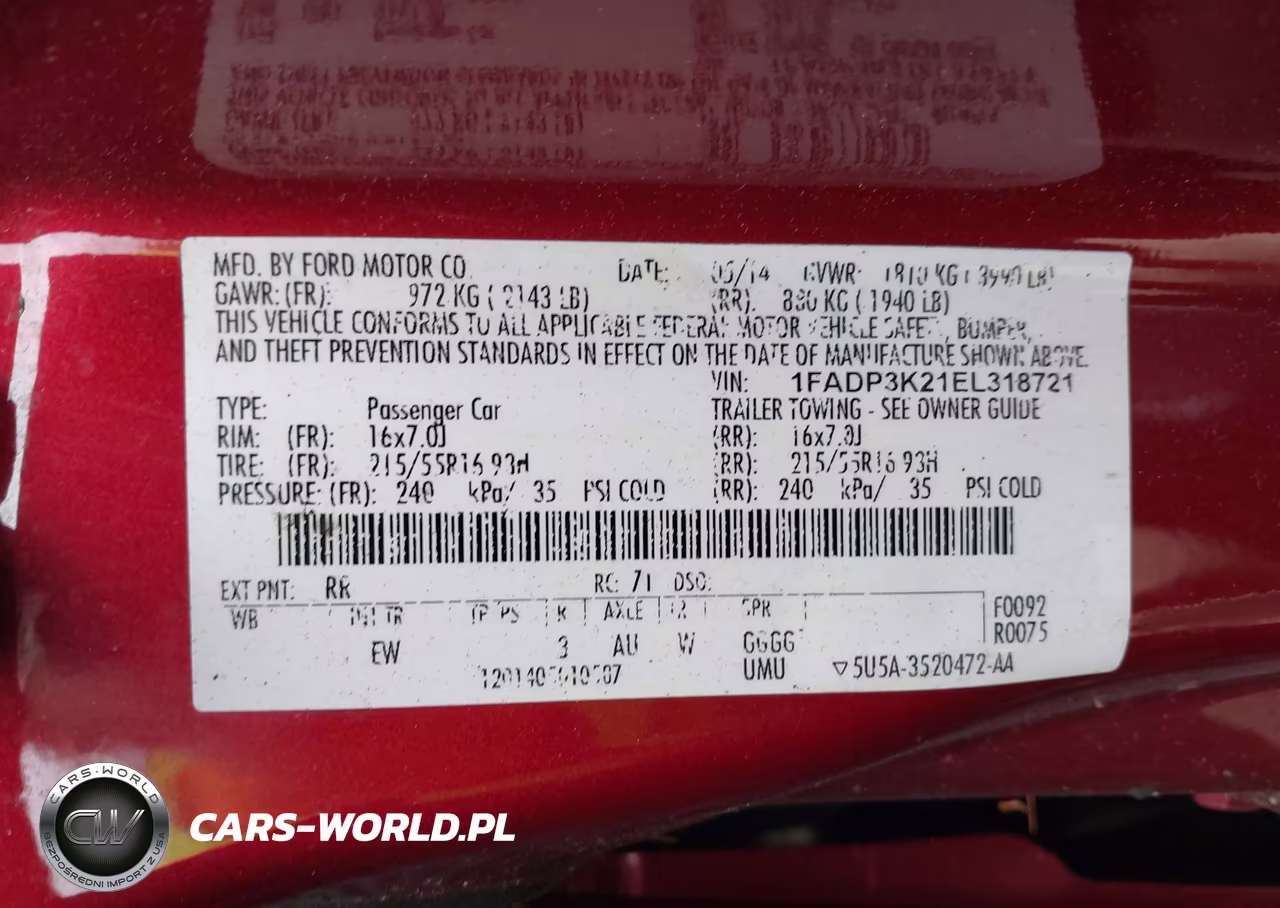 2014 Ford Focus Se VIN:1FADP3K21EL318721 - 9