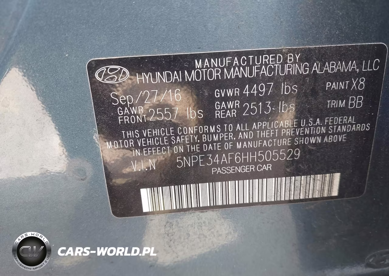 2017 Hyundai Sonata Sport VIN:5NPE34AF6HH505529 - 9