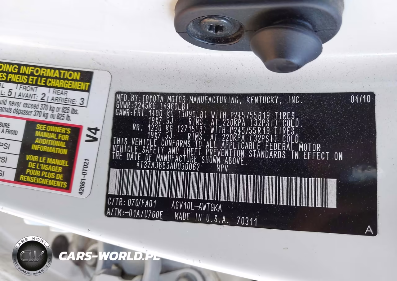 2010 Toyota Venza VIN:4T3ZA3BB3AU030062 - 9
