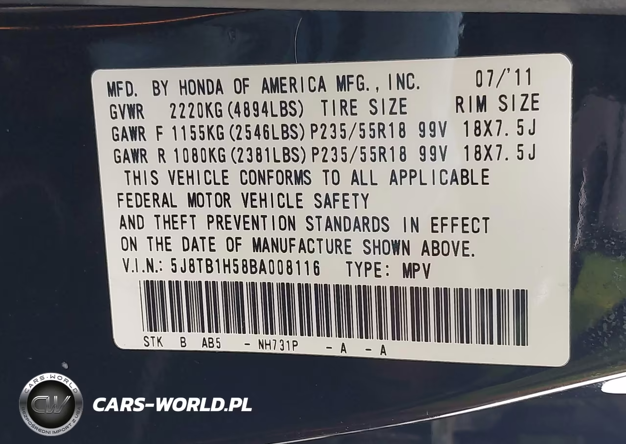 2011 Acura Rdx Technology VIN:5J8TB1H58BA008116 - 9