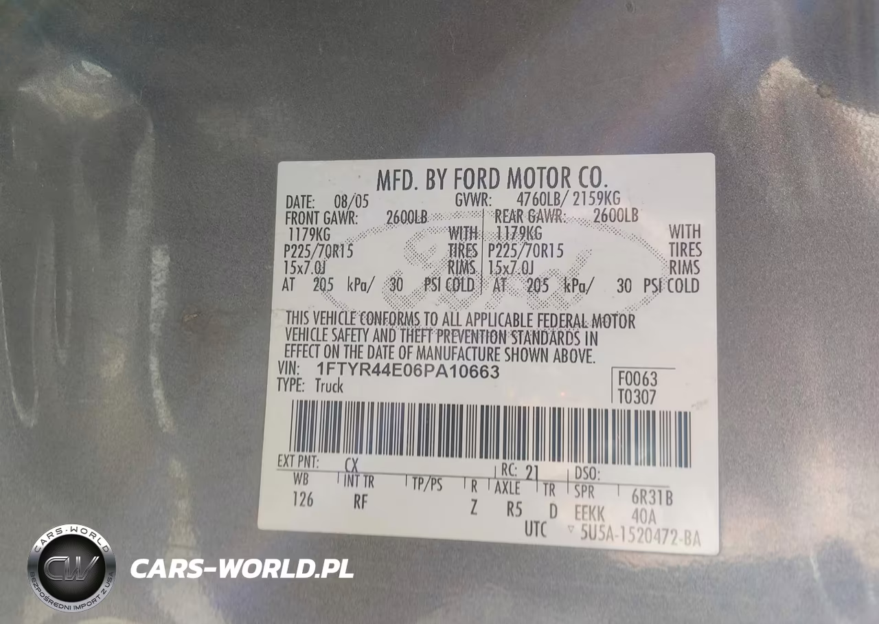 2006 Ford Ranger Sport-Stx-Xlt VIN:1FTYR44E06PA10663 - 9