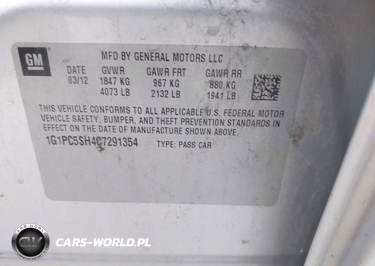 2012 Chevrolet Cruze Ls VIN:1G1PC5SH4C7291354 - 9
