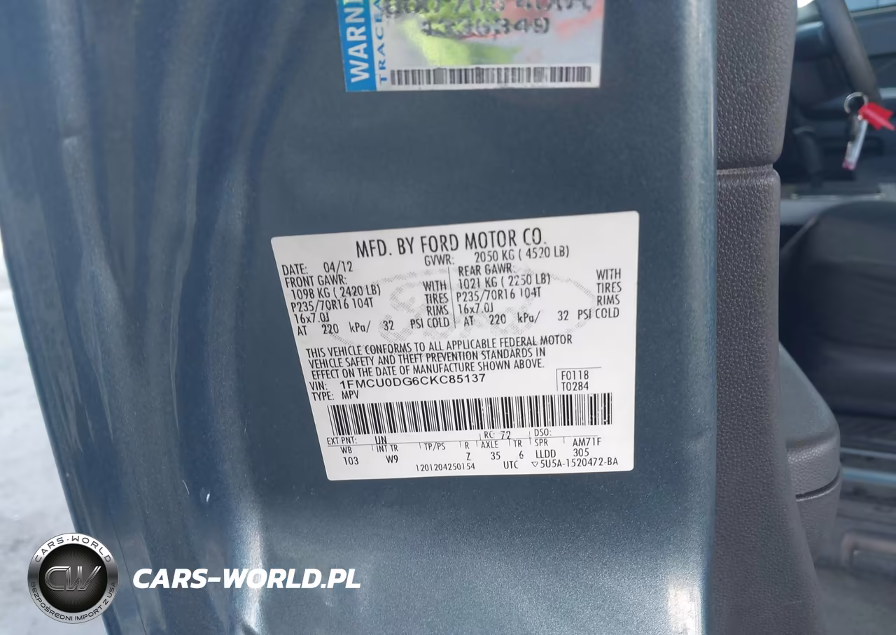 2012 Ford Escape Xlt VIN:1FMCU0DG6CKC85137 - 9