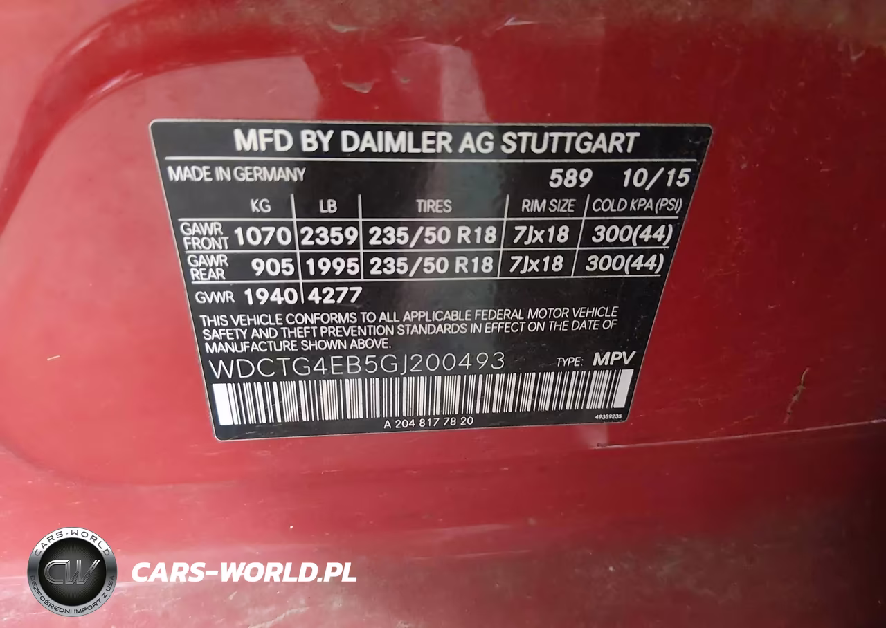 2016 Mercedes-Benz Gla 250 VIN:WDCTG4EB5GJ200493 - 9