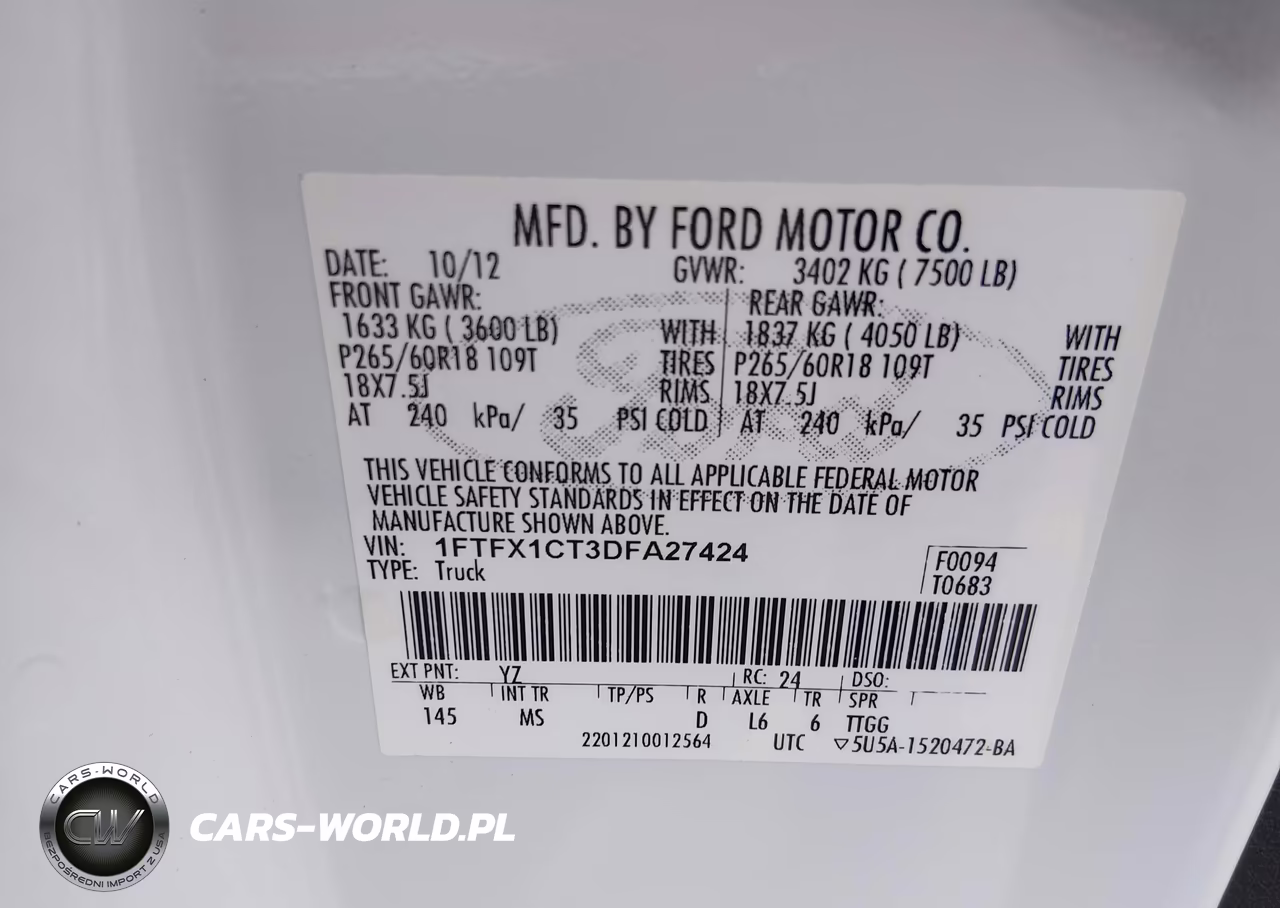 2013 Ford F-150 Xlt VIN:1FTFX1CT3DFA27424 - 9