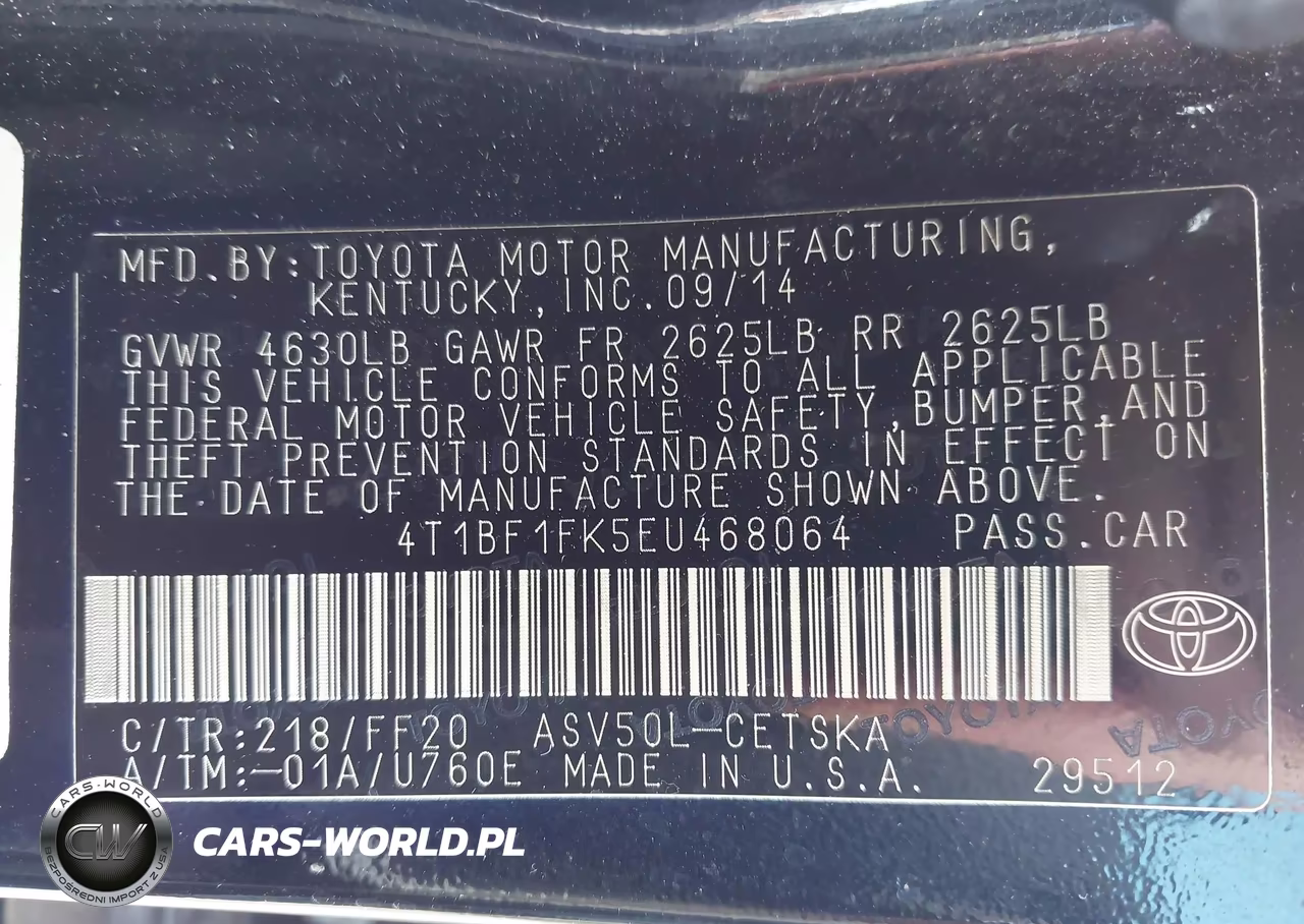 2014 Toyota Camry Se VIN:4T1BF1FK5EU468064 - 9