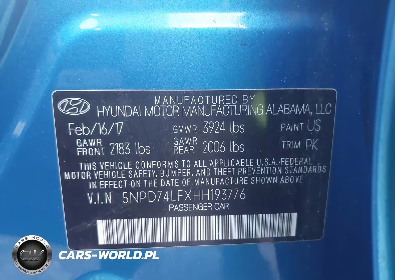 2017 Hyundai Elantra Se VIN:5NPD74LFXHH193776 - 9