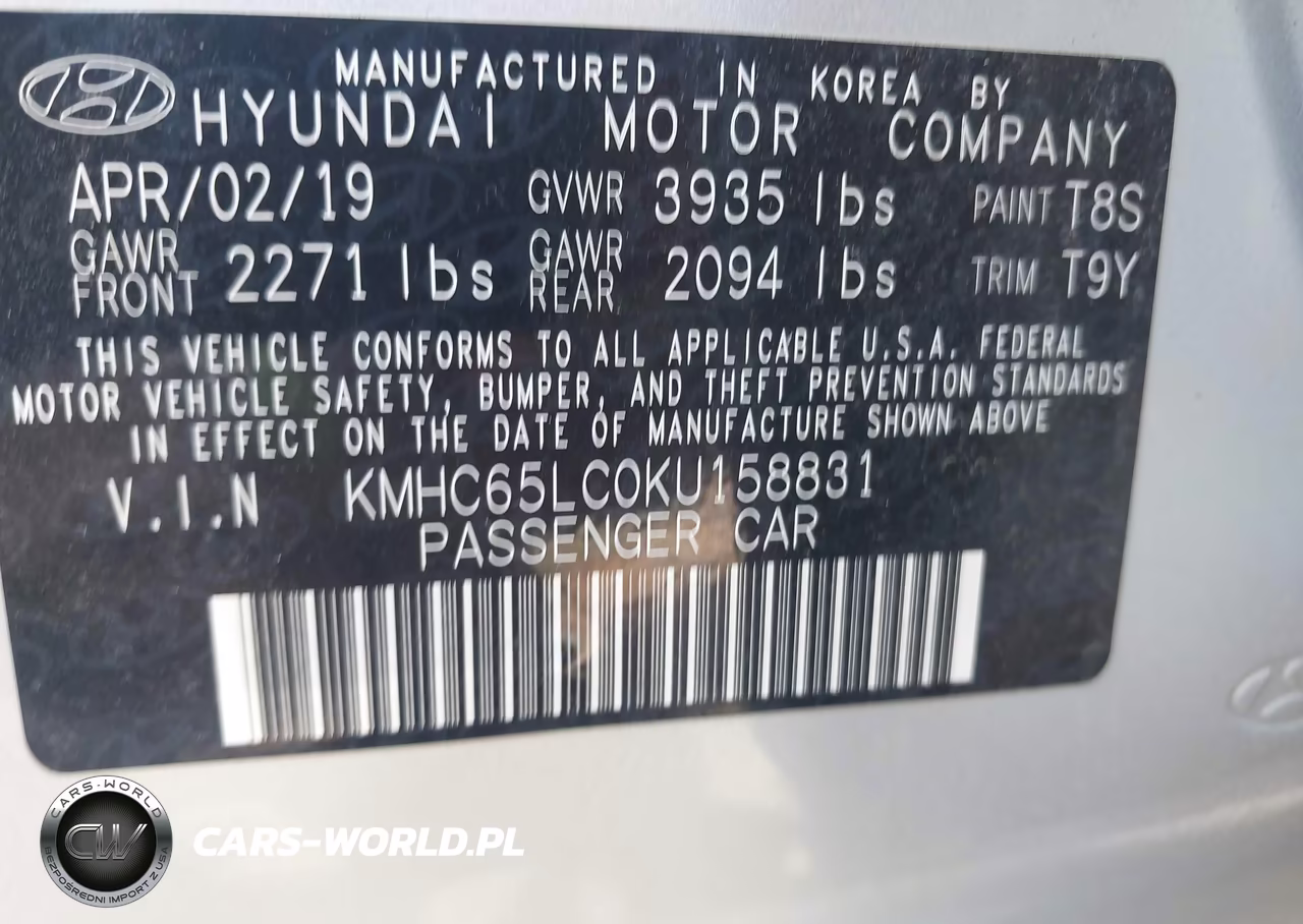 2019 Hyundai Ioniq Hybrid Blue VIN:KMHC65LC0KU158831 - 9