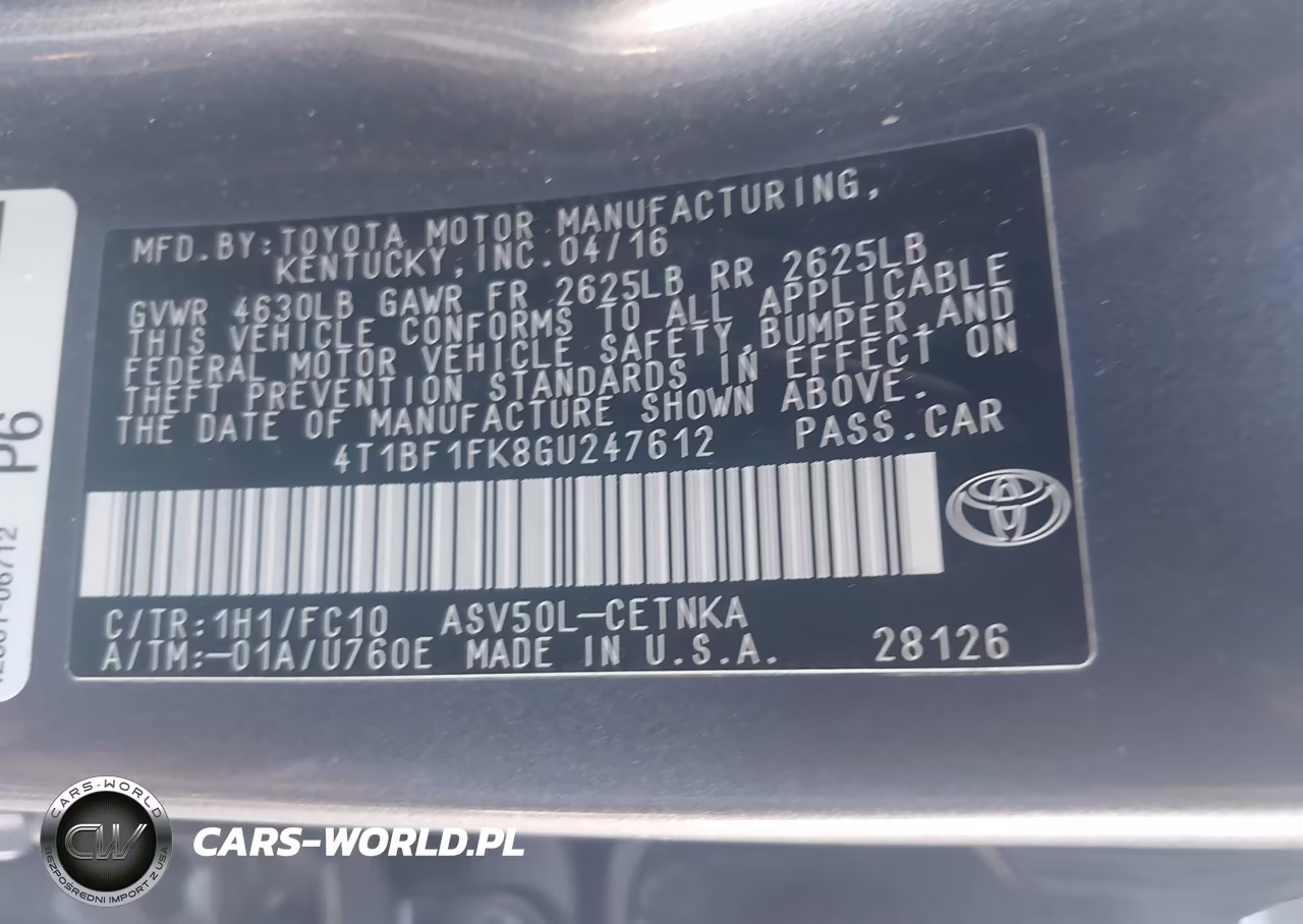 2016 Toyota Camry Le VIN:4T1BF1FK8GU247612 - 9