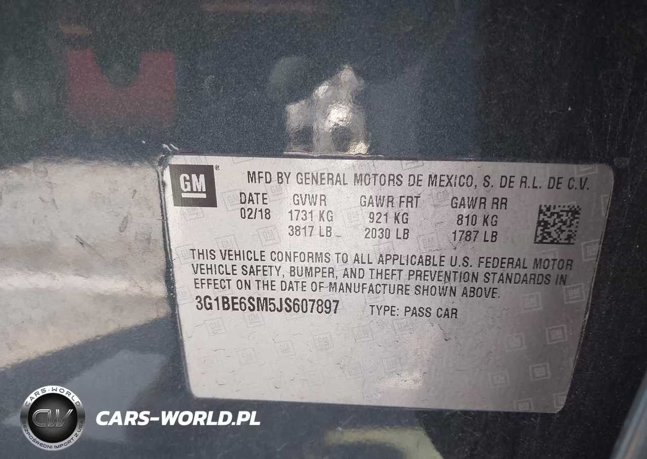 2018 Chevrolet Cruze Lt Auto VIN:3G1BE6SM5JS607897 - 9