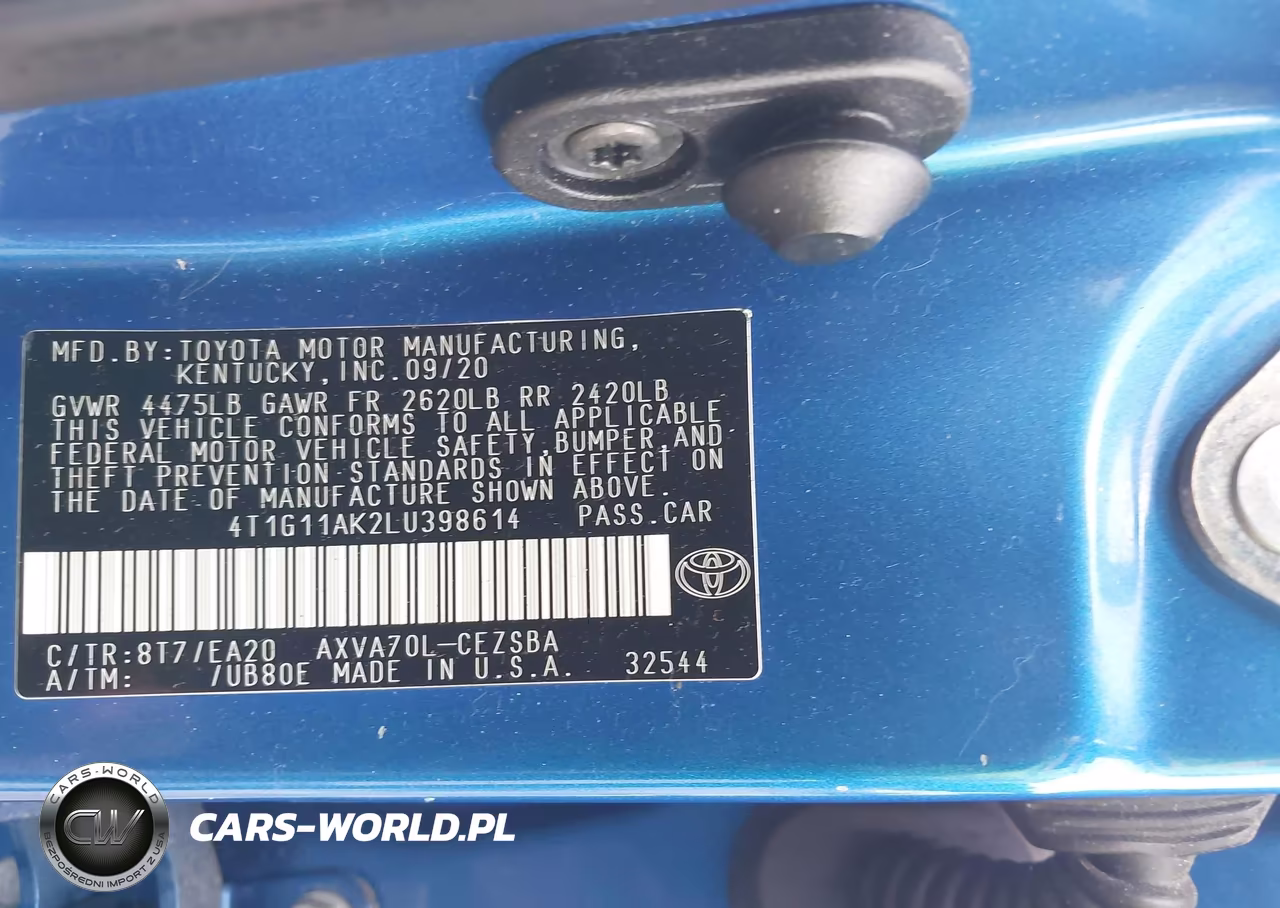 2020 Toyota Camry Se VIN:4T1G11AK2LU398614 - 9