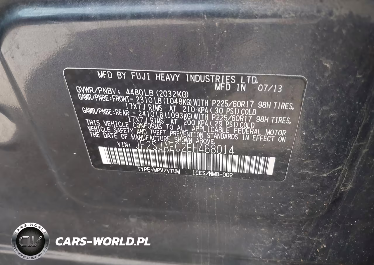 2014 Subaru Forester 2.5I Premium VIN:JF2SJAEC2EH468014 - 9