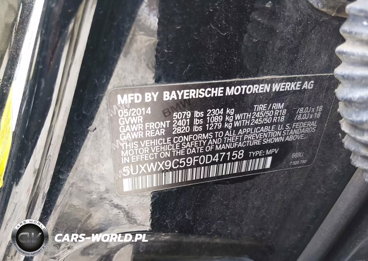 2015 BMW X3 xDrive28I VIN:5UXWX9C59F0D47158 - 9