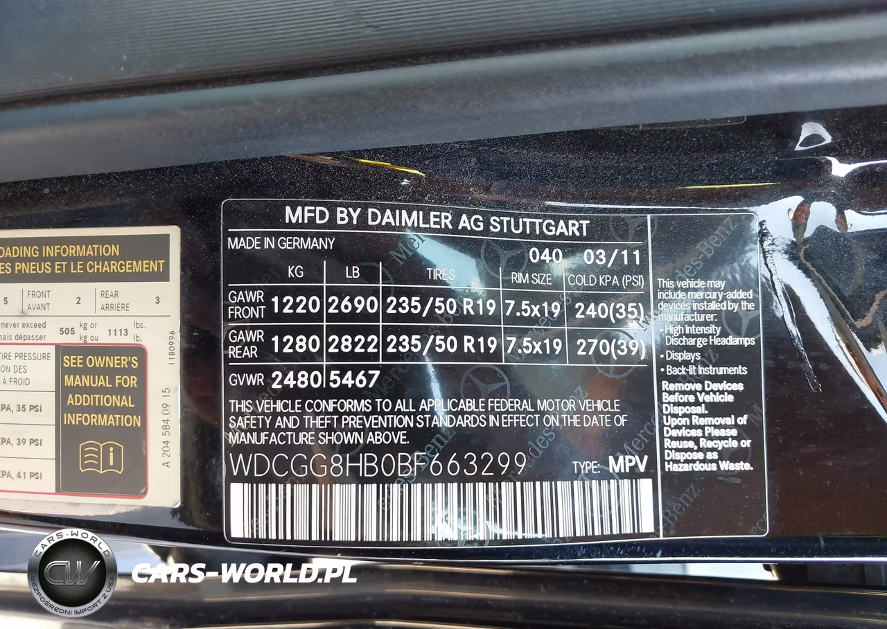 2011 Mercedes-Benz Glk 350 4Matic VIN:WDCGG8HB0BF663299 - 9