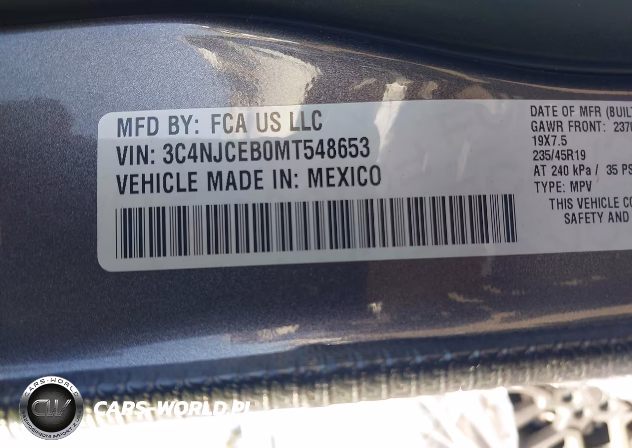 2021 Jeep Compass 80Th Anniversary Fwd VIN:3C4NJCEB0MT548653 - 9