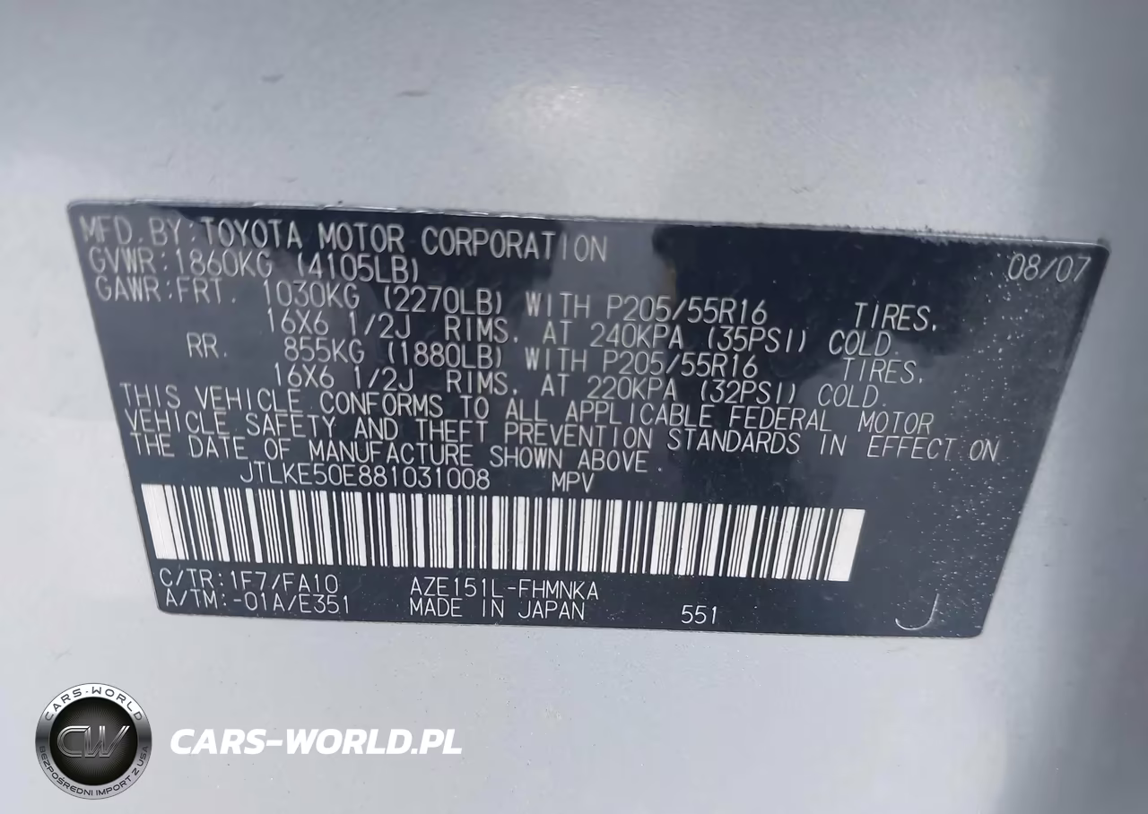 2008 Scion Xb VIN:JTLKE50E881031008 - 9