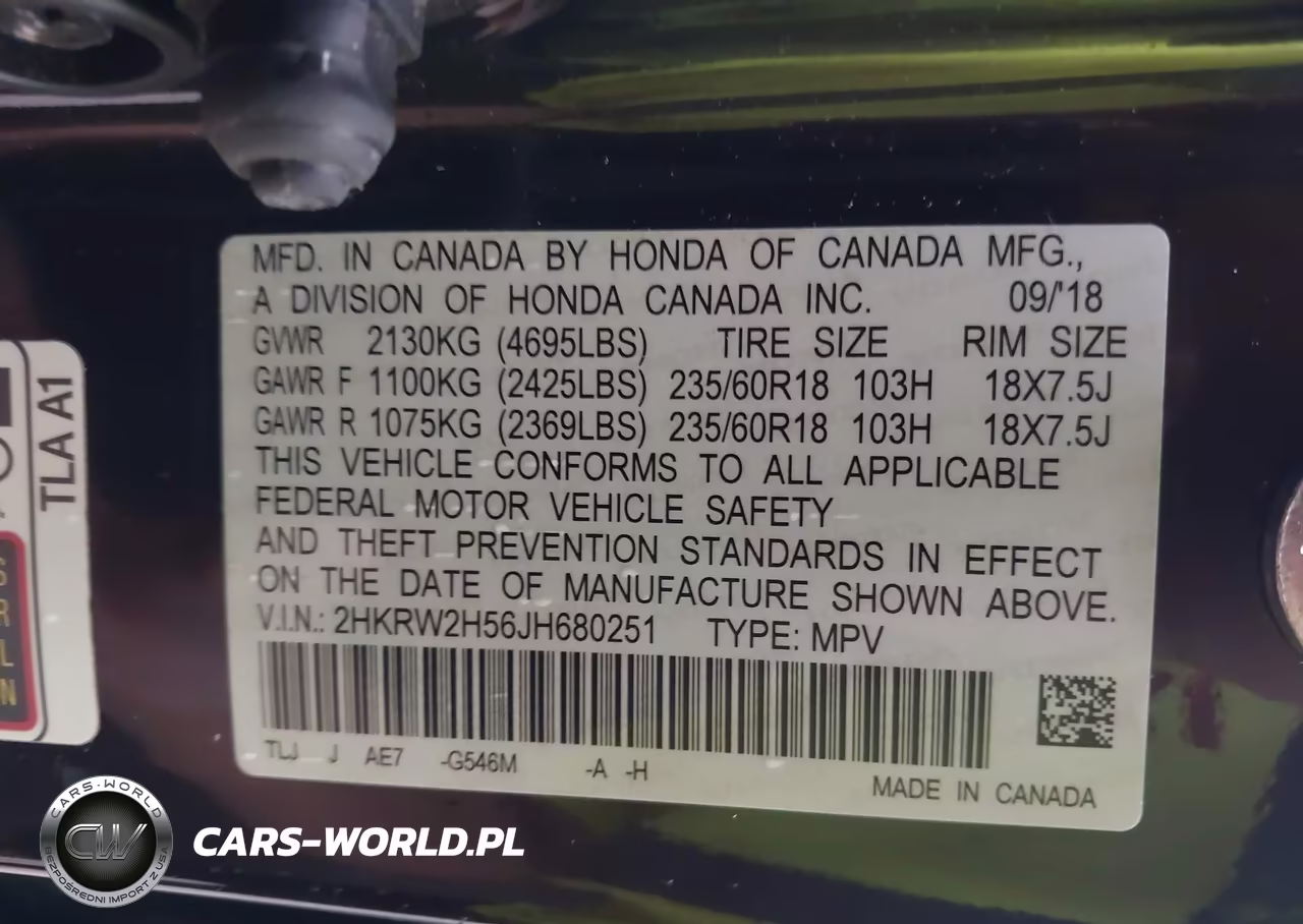 2018 Honda Cr-V Ex VIN:2HKRW2H56JH680251 - 9