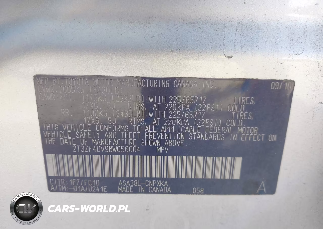 2011 Toyota Rav4 VIN:2T3ZF4DV9BW056004 - 9