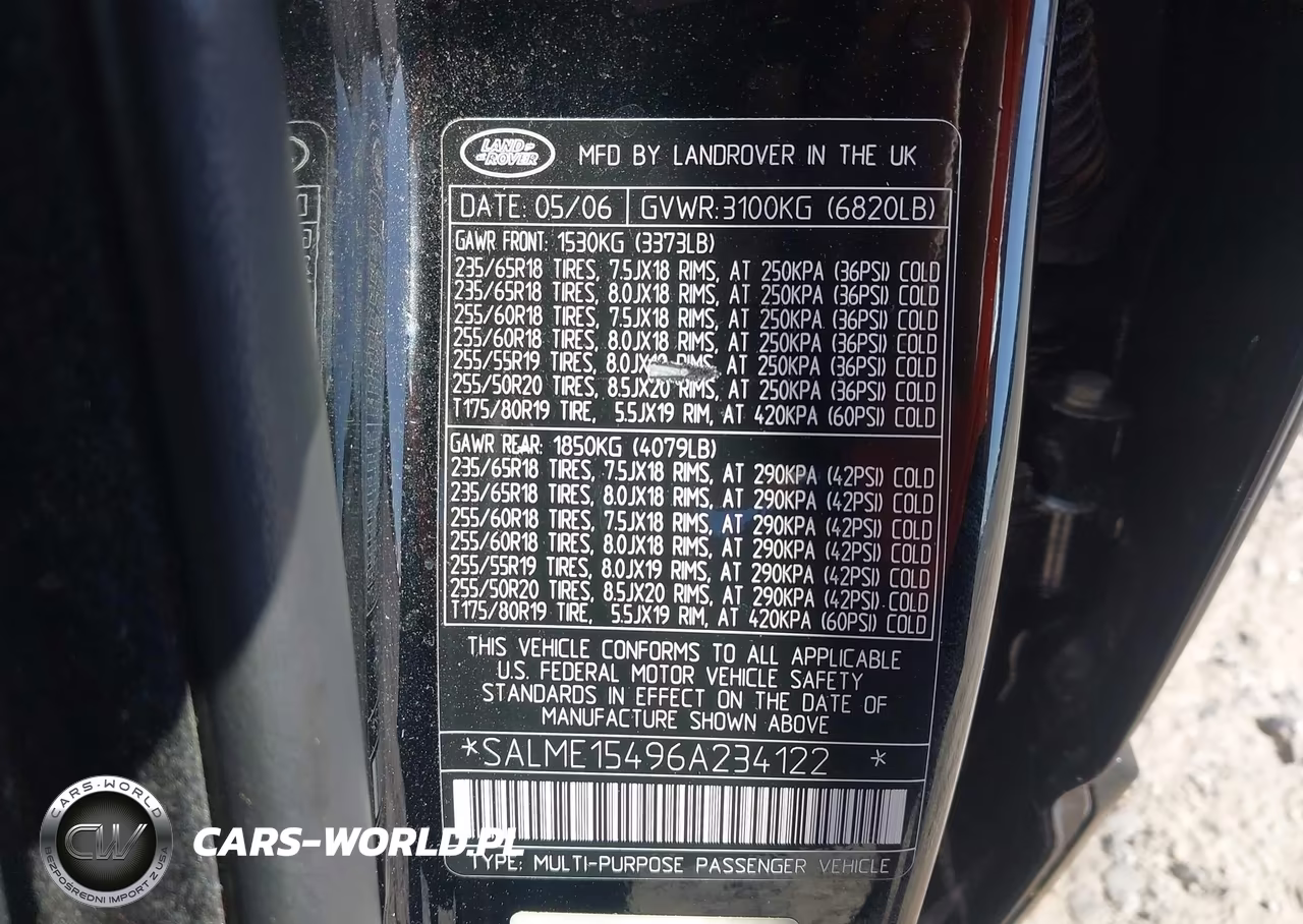2006 Land Rover Range Rover Hse VIN:SALME15496A234122 - 9