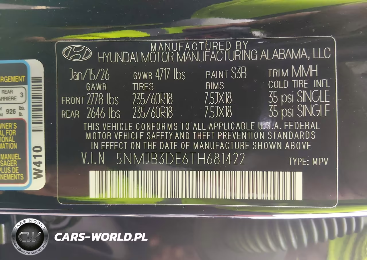 2026 Hyundai Tucson Sel VIN:5NMJB3DE6TH681422 - 9