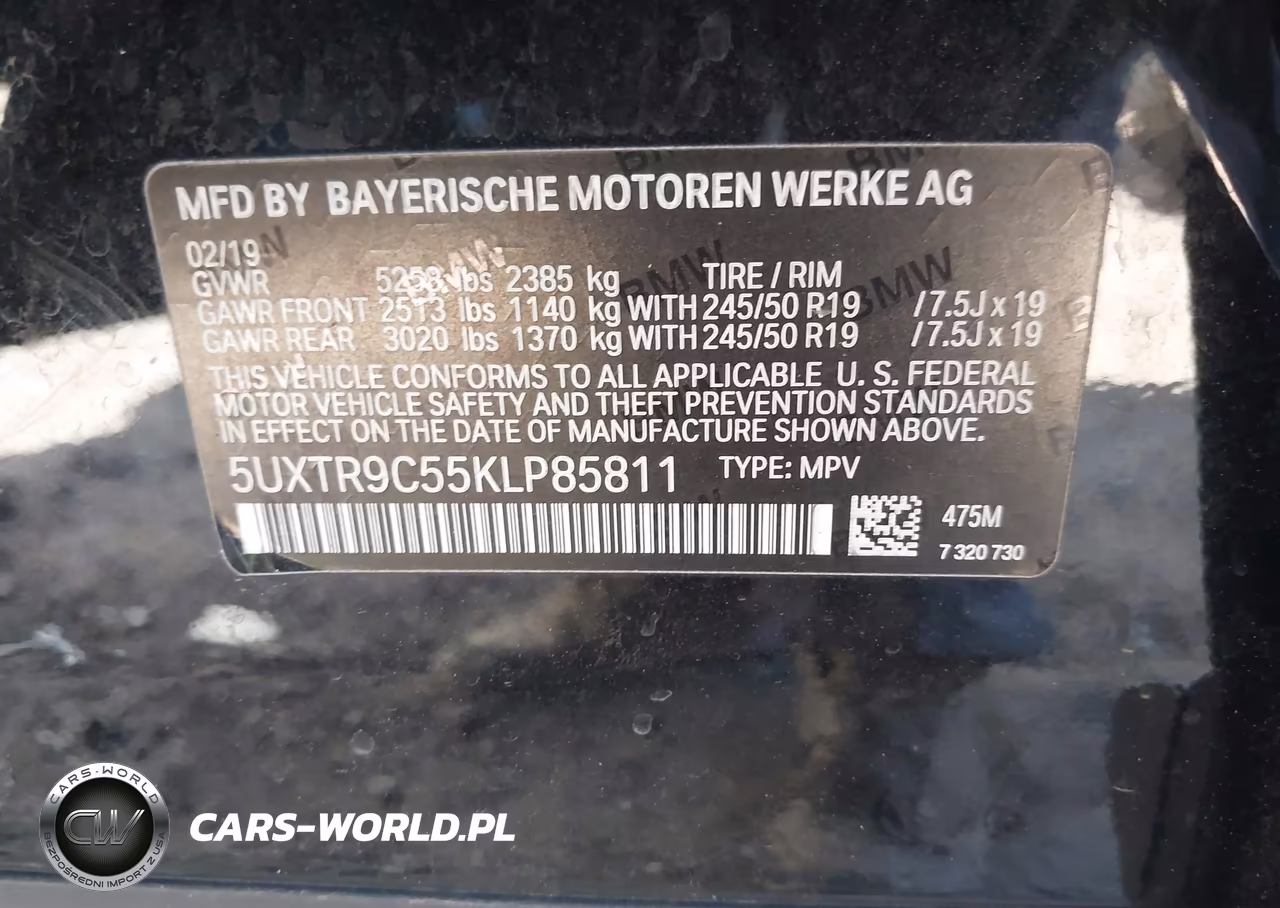 2019 BMW X3 xDrive30I VIN:5UXTR9C55KLP85811 - 9