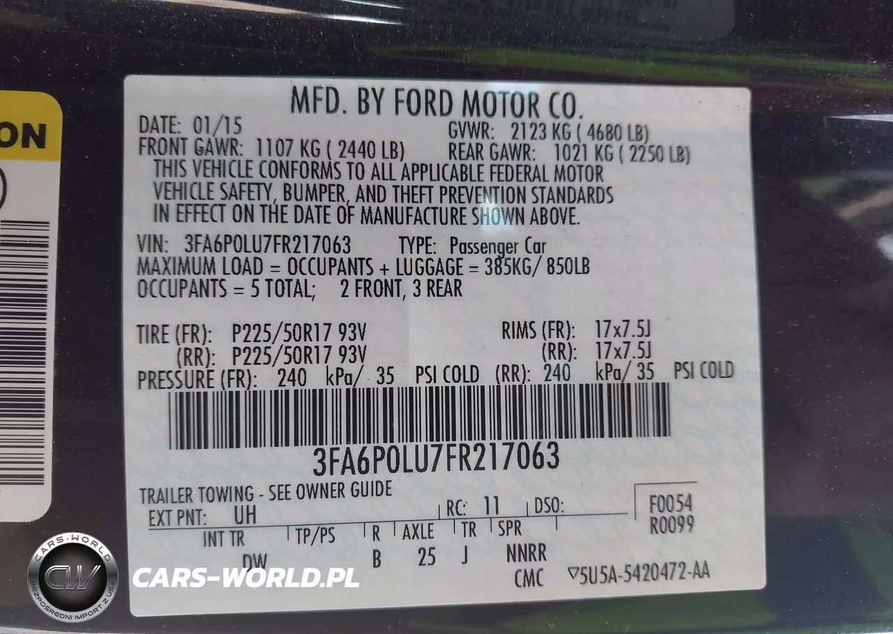 2015 Ford Fusion Hybrid Se VIN:3FA6P0LU7FR217063 - 9