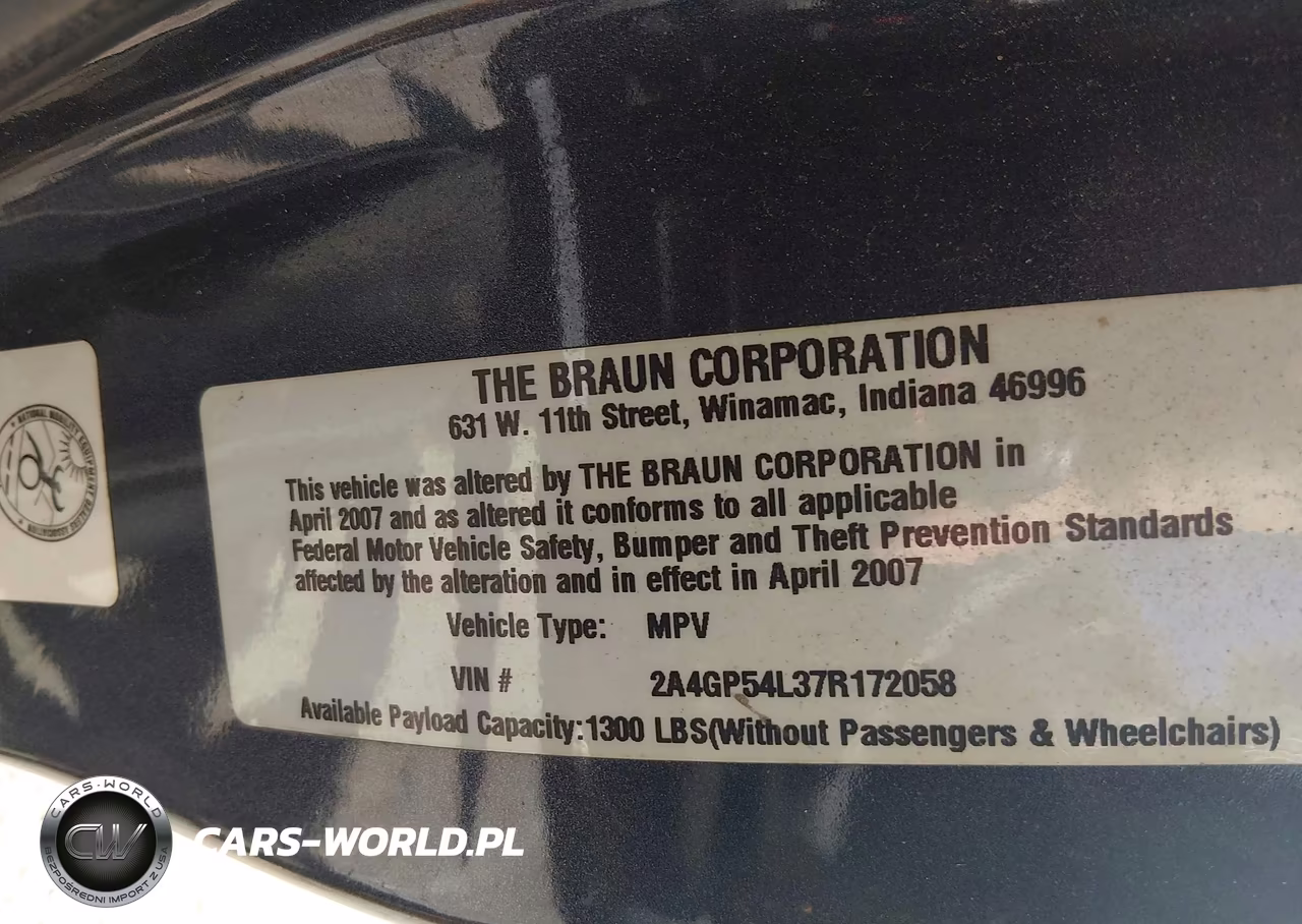 2007 Chrysler Town & Country Touring VIN:2A4GP54L37R172058 - 9