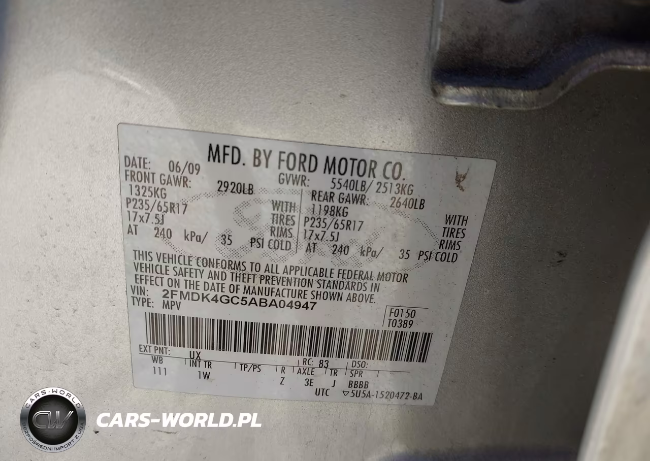 2010 Ford Edge Se VIN:2FMDK4GC5ABA04947 - 9