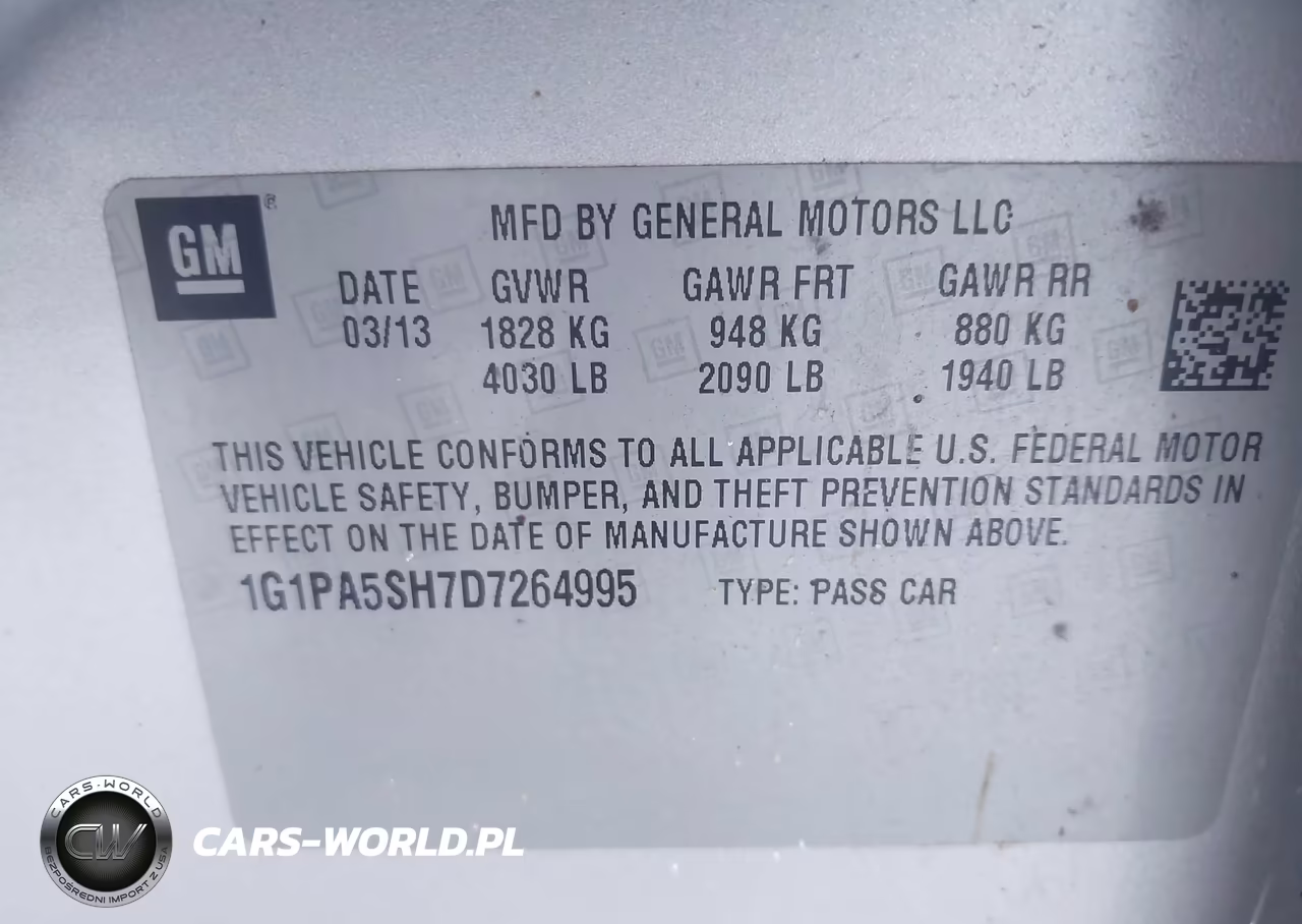 2013 Chevrolet Cruze Ls Auto VIN:1G1PA5SH7D7264995 - 9