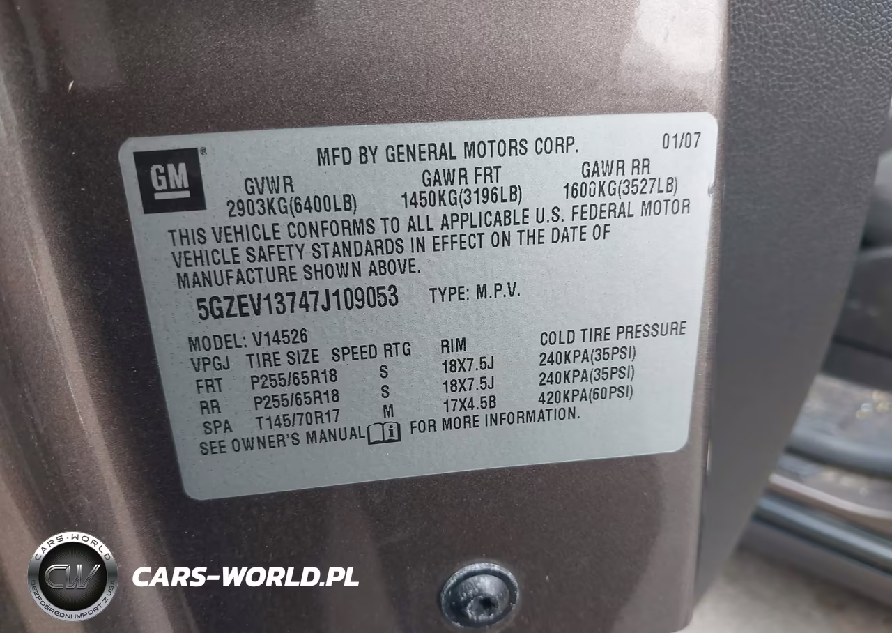 2007 Saturn Outlook Xe VIN:5GZEV13747J109053 - 9