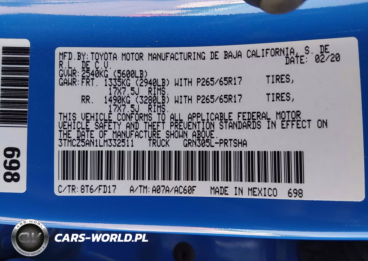 2020 Toyota Tacoma Trd Sport VIN:3TMCZ5AN1LM332511 - 9