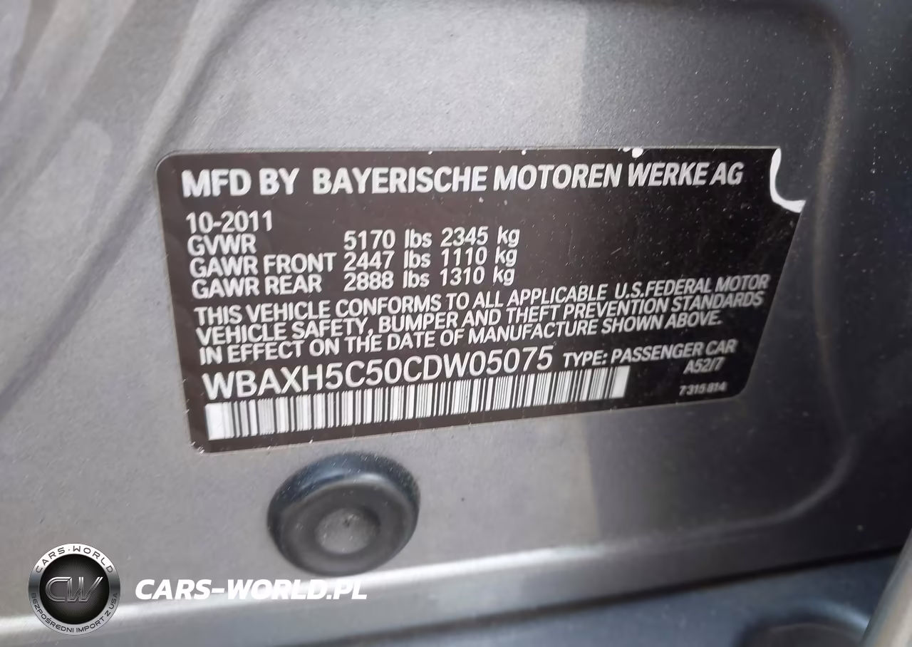 2012 BMW 528I xDrive VIN:WBAXH5C50CDW05075 - 9