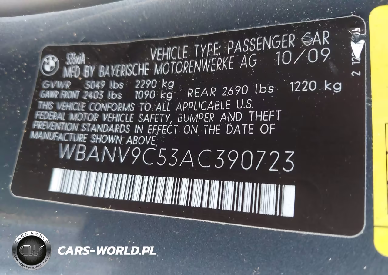 2010 BMW 535I xDrive VIN:WBANV9C53AC390723 - 9