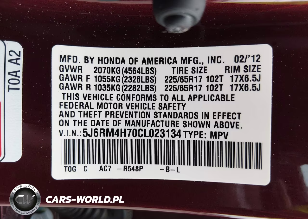 2012 Honda Cr-V Ex-L VIN:5J6RM4H70CL023134 - 9