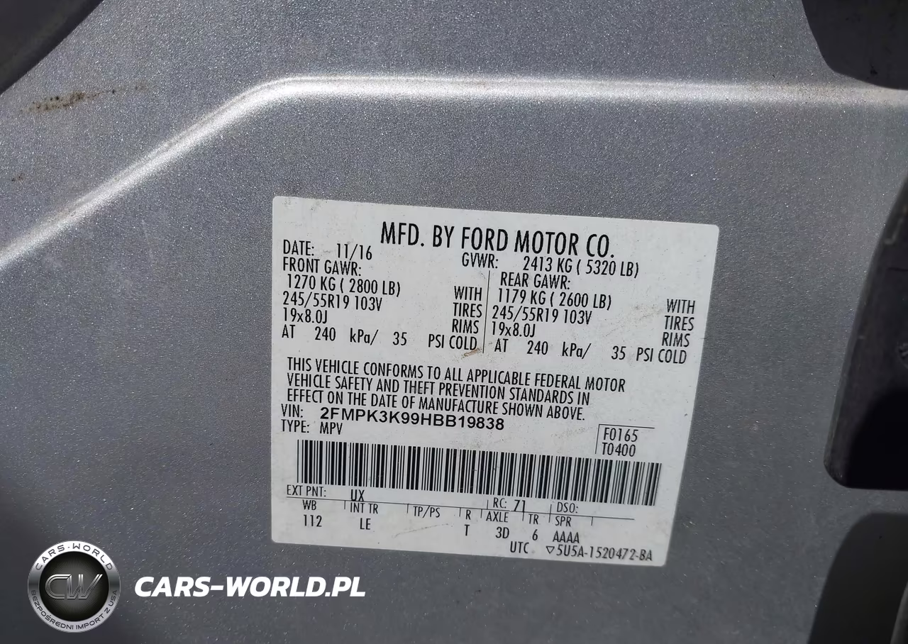 2017 Ford Edge Titanium VIN:2FMPK3K99HBB19838 - 9