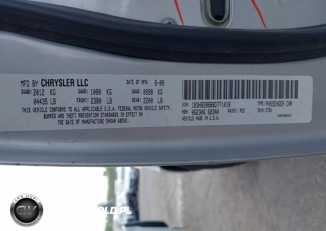 2008 Dodge Caliber Se VIN:1B3HB28B88D771018 - 9