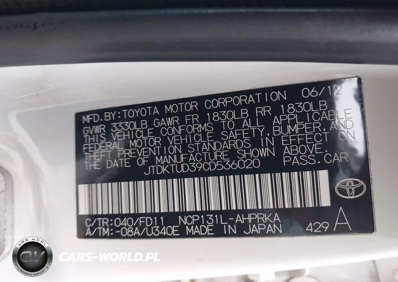 2012 Toyota Yaris Se VIN:JTDKTUD39CD536020 - 9