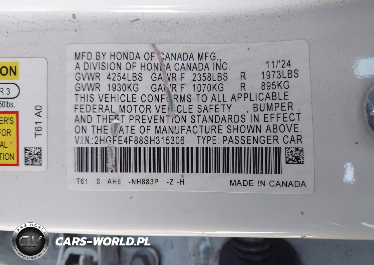 2025 Honda Civic Hybrid VIN:2HGFE4F88SH315306 - 9