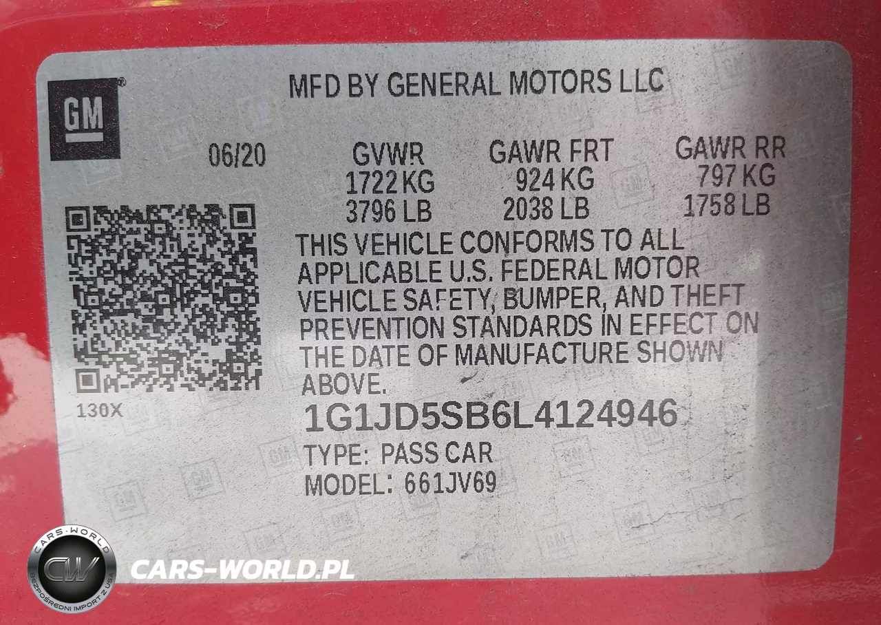 2020 Chevrolet Sonic Fwd Lt VIN:1G1JD5SB6L4124946 - 9