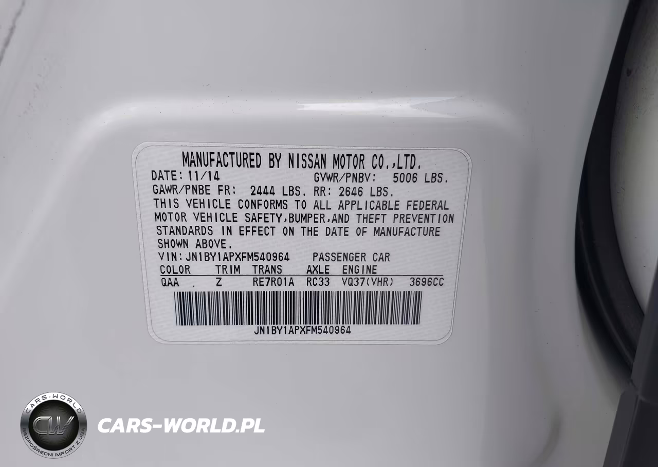 2015 Infiniti Q70 3.7 VIN:JN1BY1APXFM540964 - 9