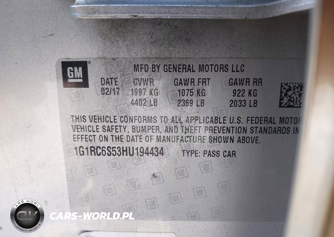 2017 Chevrolet Volt Lt VIN:1G1RC6S53HU194434 - 9